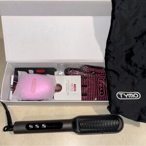 TYMO Black Hair Straightening Brush - Black/Pink Accessories